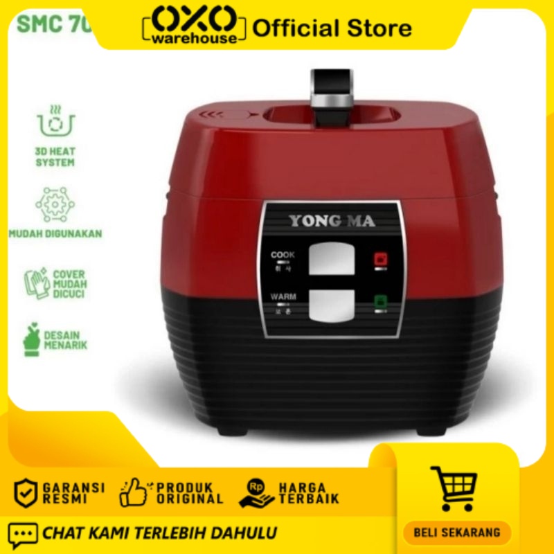 YONGMA : SMC7063 MAGIC COM / RICE COOKER 2 LITER YONG MA SMC 7063 ECO CERAMIC