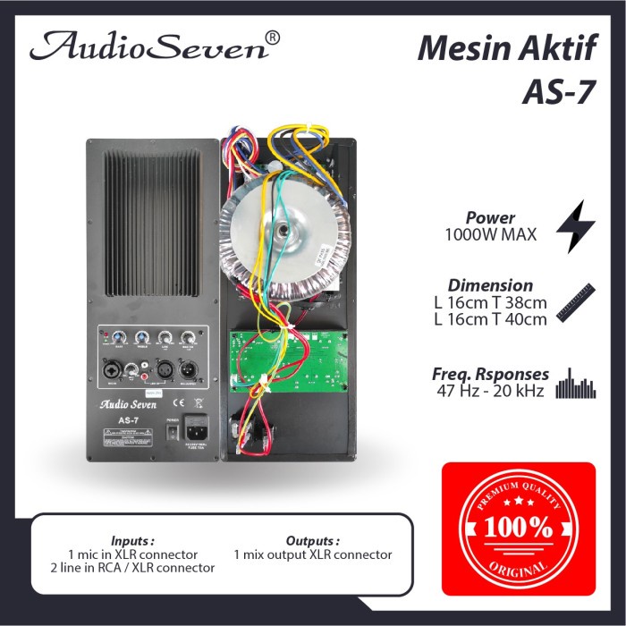 Power Kit Audio Seven AS 7 / AS7 Aktif 1000Watt Original