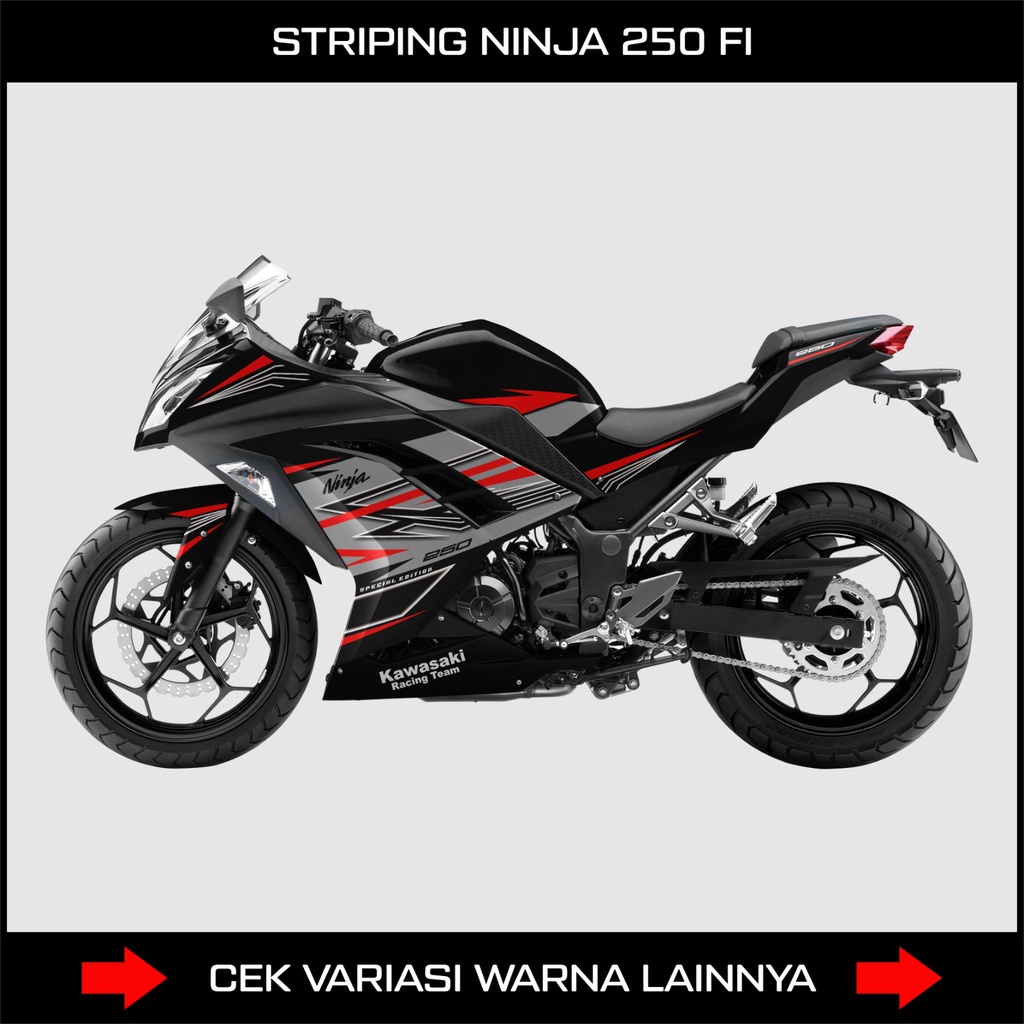 Striping Kawasaki Ninja 250 Fi Old Grafis  / Decal Motor Ninja Fi 250 Old / Stiker List Variasi Ninj