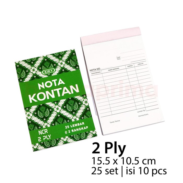 

Nota Kontan Kiky 2 ply Kecil isi 10 Buku Bon Faktur Rangkap 2