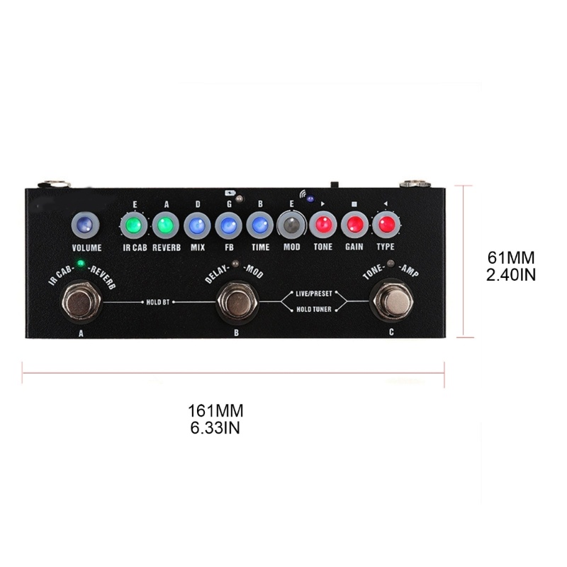 Zzz CUBE BABY Delay Multi Effects Pedal Untuk Gitar Bass Akustik8Ir Lemari Simulasi Chorus-Reverb Phaser-Vibrato P