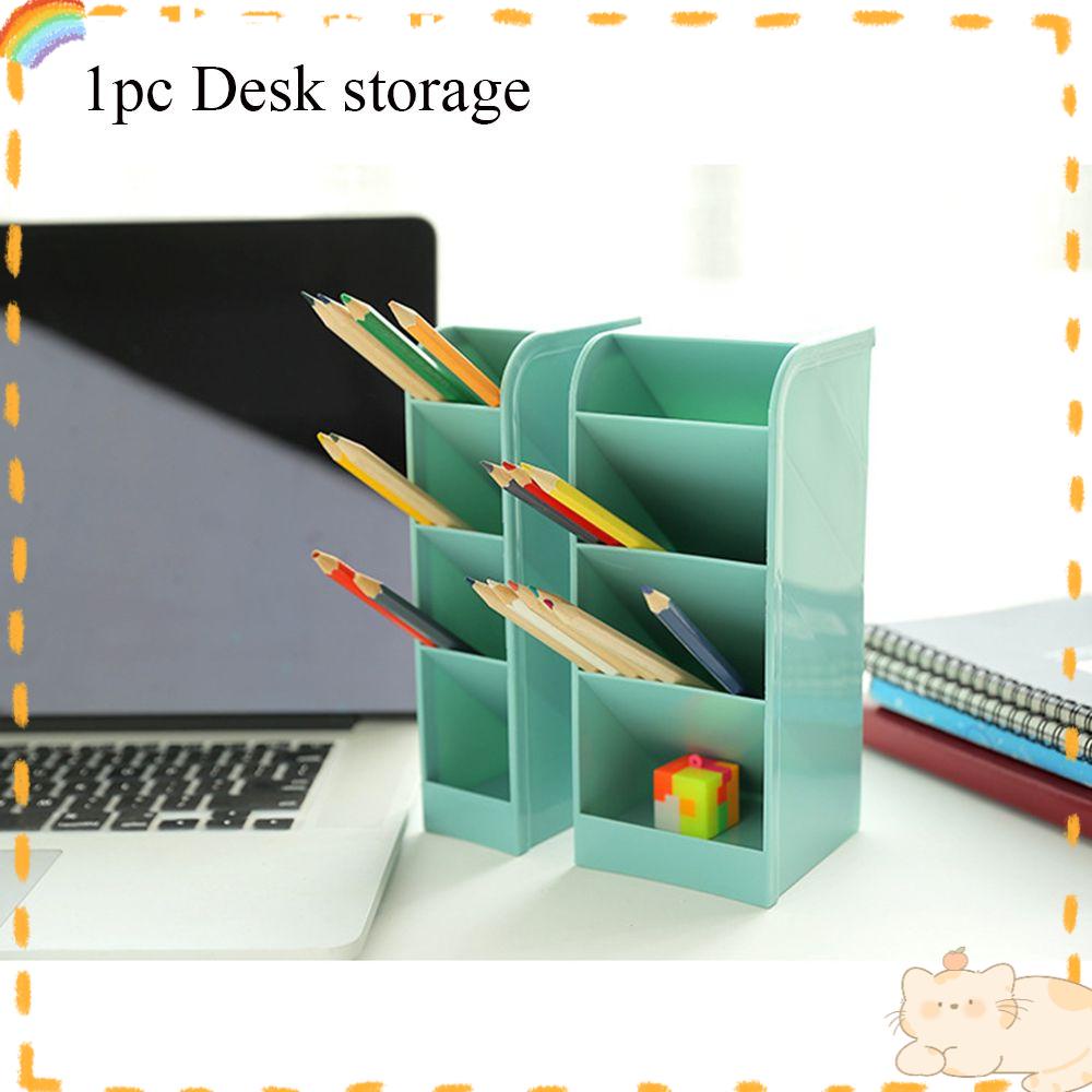 Solighter Tempat Meja Perlengkapan Kantor Transparan Matte Stationery Box Cosmetic Storage