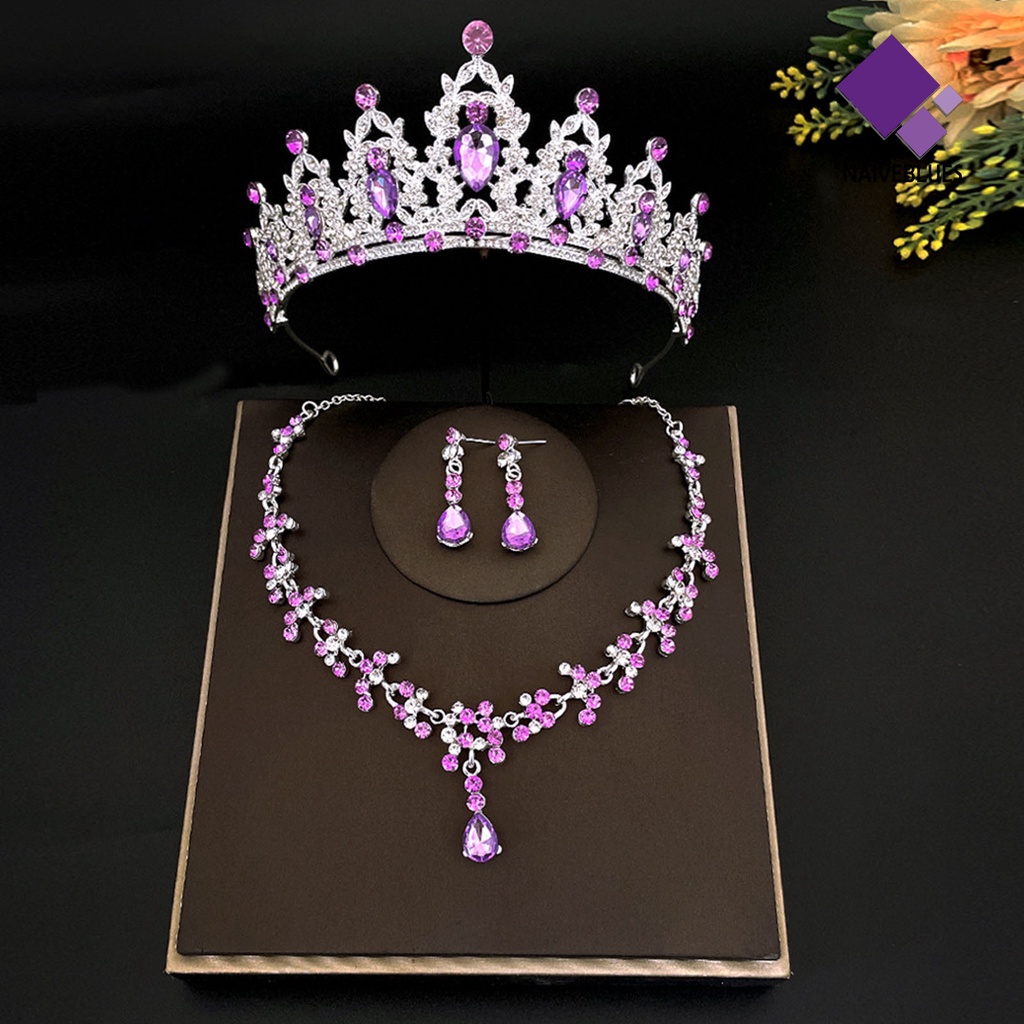 Naiveblue &gt; 3Pcs/Set Wedding Crown Faux Electroplating Berlebihan Bentuk Geometris Dress Up Wedding Dress Aksesori