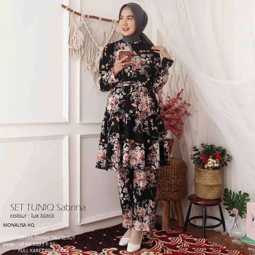 Set tunik sabrina | celana + tunik l setelan bangkok
