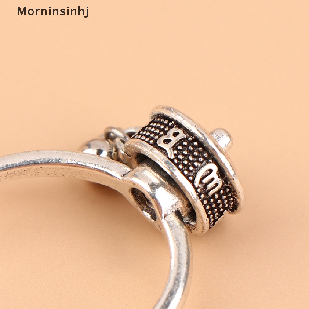 Mornin Buddhist Doa Tibet Roda Cincin Keberuntungan Cakra Cincin Lotus Bunga Cincin Terbuka Adjustable Rotag Rings Hadiah id