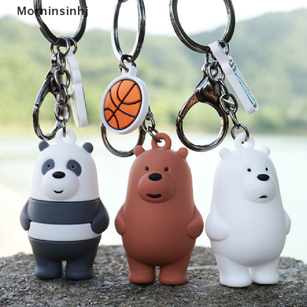 Mornin we bare bears keyrings ice bear Gantungan Kunci lanyard Tas Liontin Ornamen collect id