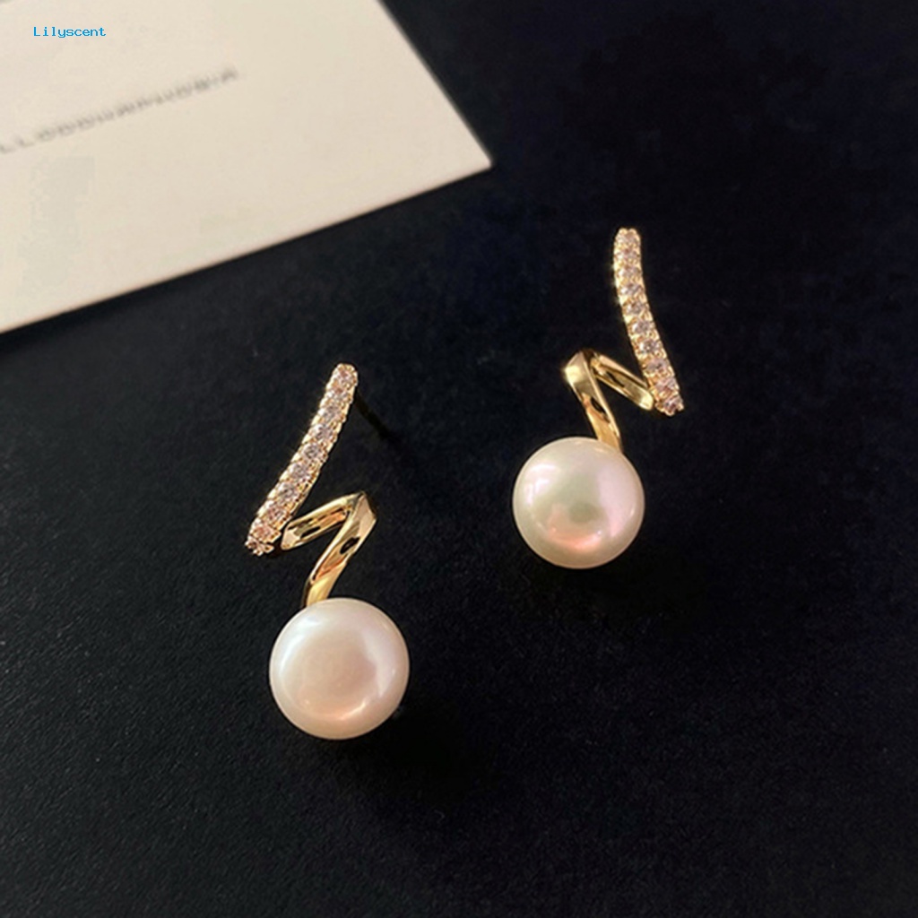 Lilyscent 1pasang Giwang Telinga Wanita Elegan Aksesori Perhiasan Gaya Korea Geometris Ear Studs Twisted