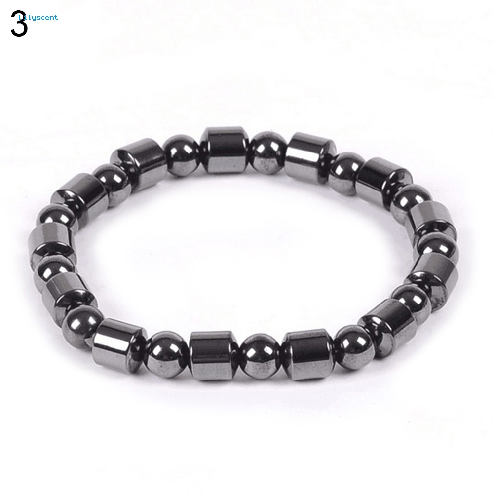 Lilyscent Biomagnetic Multi-shaped Black Hematite Stone Gelang Magnet Kesehatan Penurunan Berat Badan