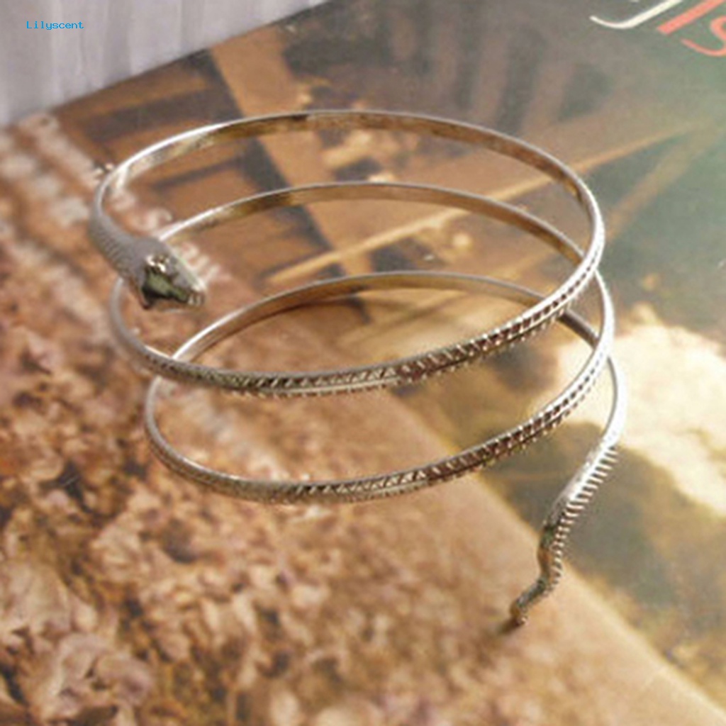 Gelang Emas Spiral Ular Lilyscent Untuk Kehidupan Sehari-Hari Armlet Armband Bangle Bracelet Fashion