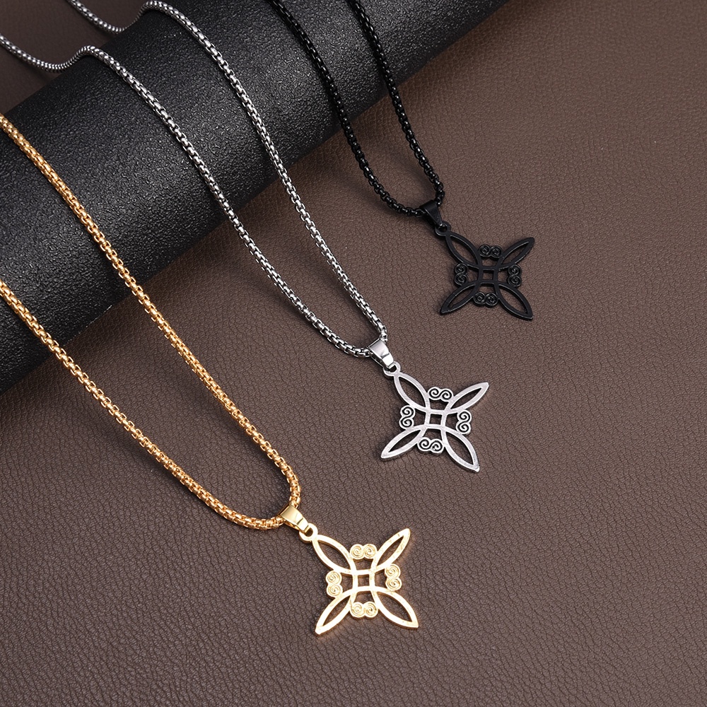 Aksesoris Perhiasan Gadis Hip hop Choker Kalung Kepribadian Rantai Kalung Anti Karat Liontin Kalung Wanita Elegan Vintage Pesona Kalung Wanita Kreatif
