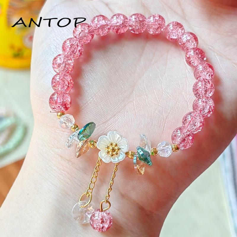 [Antop Termurah] Gelang Transparan Cerah Simple Serbaguna Popcorn Crystal Beaded Bracelet