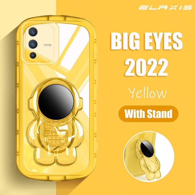 Andyh Untuk VIVO V23 5G Phone Case Tahan Jatuh Transparan Chubby Silikon Lembut Dengan Astronot Stand2022Desain Baru Ponsel Penutup Belakang