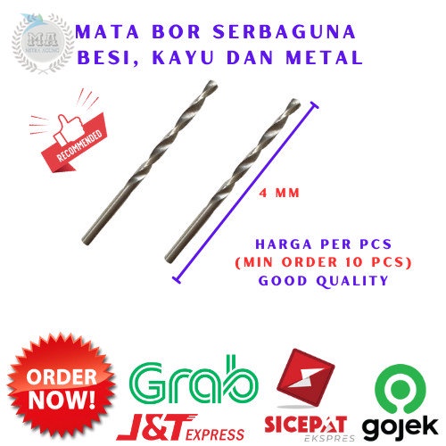 Mata Bor Besi Kayu Metal 4 mm Serbaguna Multifungsi Drill Bit Per Pcs OLS Mata Bor Besi 4 mm PROMO TERMURAH