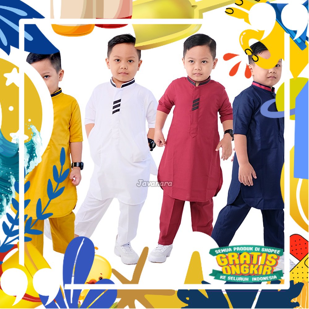 Baju gamis Anak Turki setelan Lengan Pendek /  Koko Anak Kurta TOYOBO PREMIUM/ Pink Coklat Maron kha