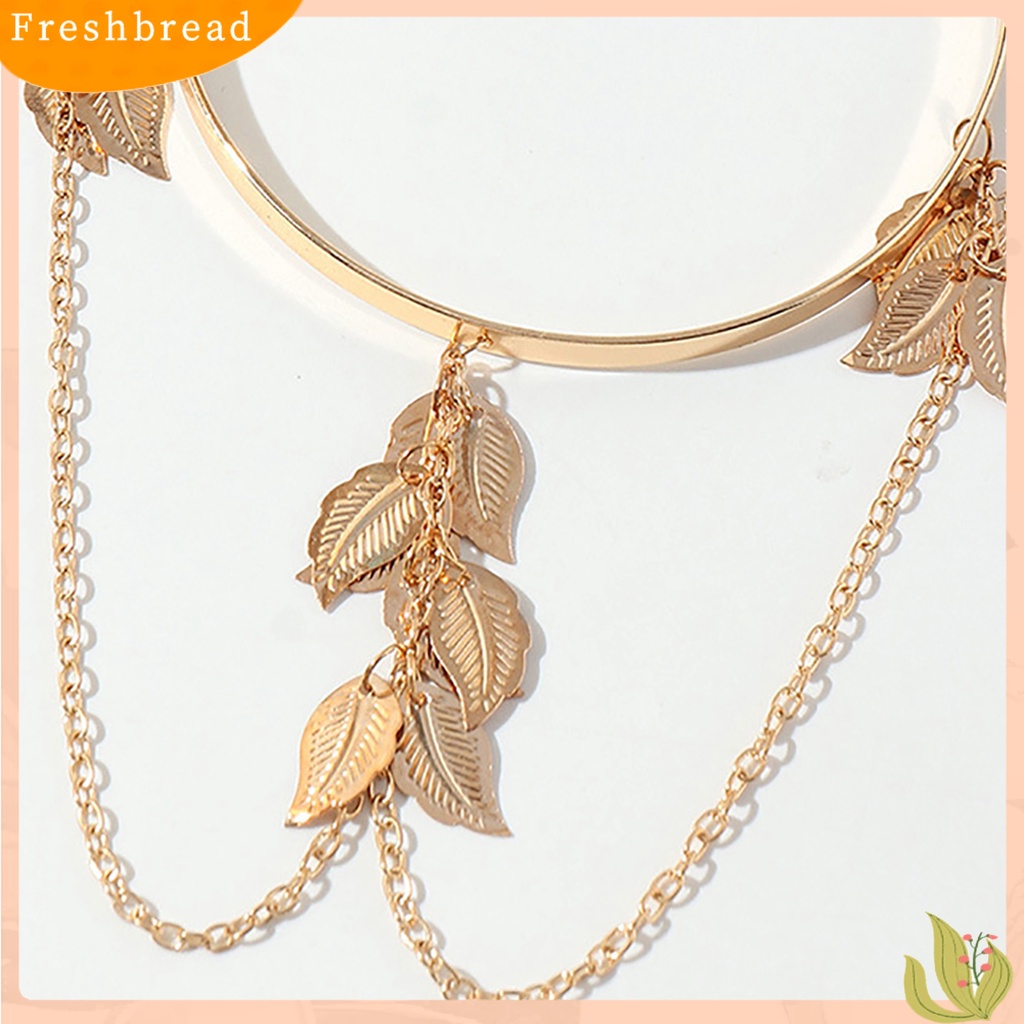 &lt; Freshbread &gt; Opening Adjustable Thin Arm Bangle Bohemian Daun Pesona Gelang Lengan Atas Aksesoris Fashion