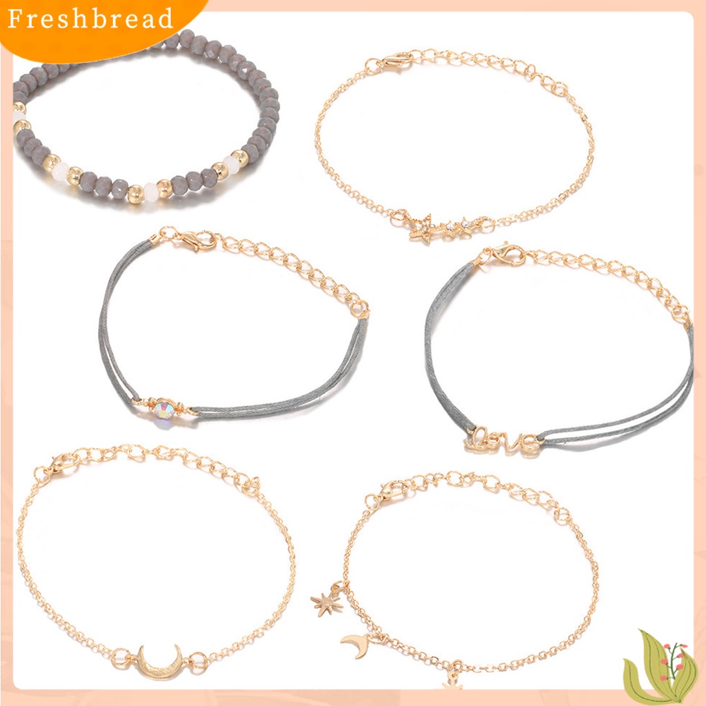 &lt; Freshbread &gt; 1set Gelang Gaya Paduan Tahan Korosi Mata catching Hadiah Gelang Kekasih Tanpa Pudar Untuk Wanita