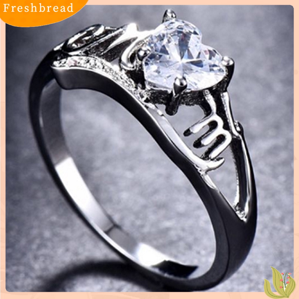 &lt; Freshbread &gt; Cincin Jari Fashion Bahan Alloy Halus Love Heart Ring Untuk Wanita