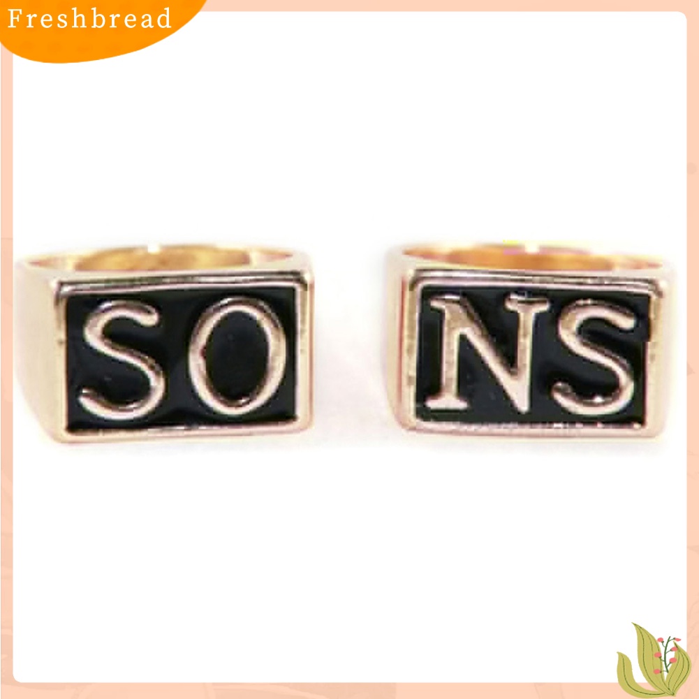 &lt; Freshbread &gt; 2Pcs/set Punk Stainless Steel Sons of Anarchy Couple Finger Rings Perhiasan Hadiah