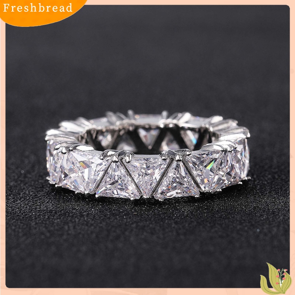 &lt; Freshbread &gt; Wanita Cincin Pengerjaan Halus Semua Pertandingan Tembaga Berkilau Elegan Jari Cincin Untuk Pertunangan