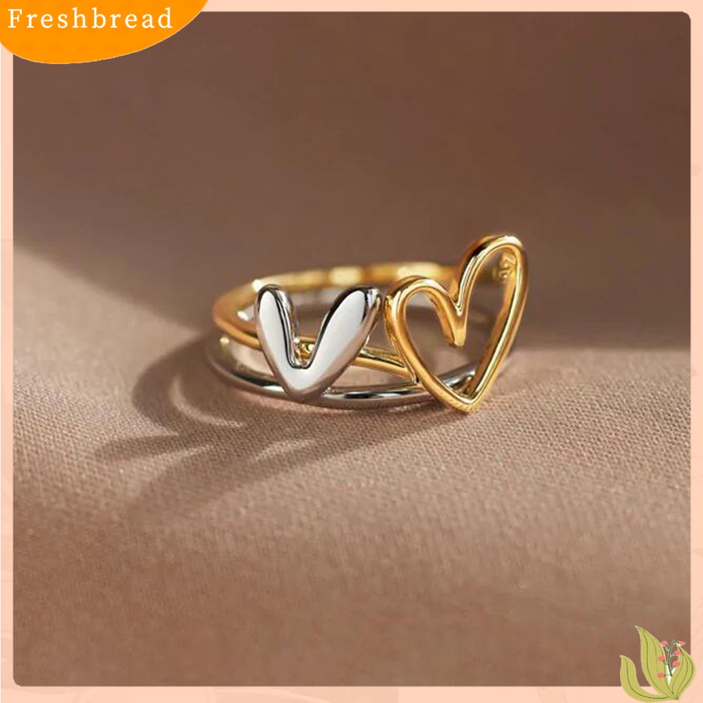 &lt; Freshbread &gt; 1set Wanita Cincin Dengan Kartu Ucapan Kepribadian Tidak Teratur Hadiah Hari Ibu Berongga Cinta Hati Jari Cincin Perhiasan Fashion