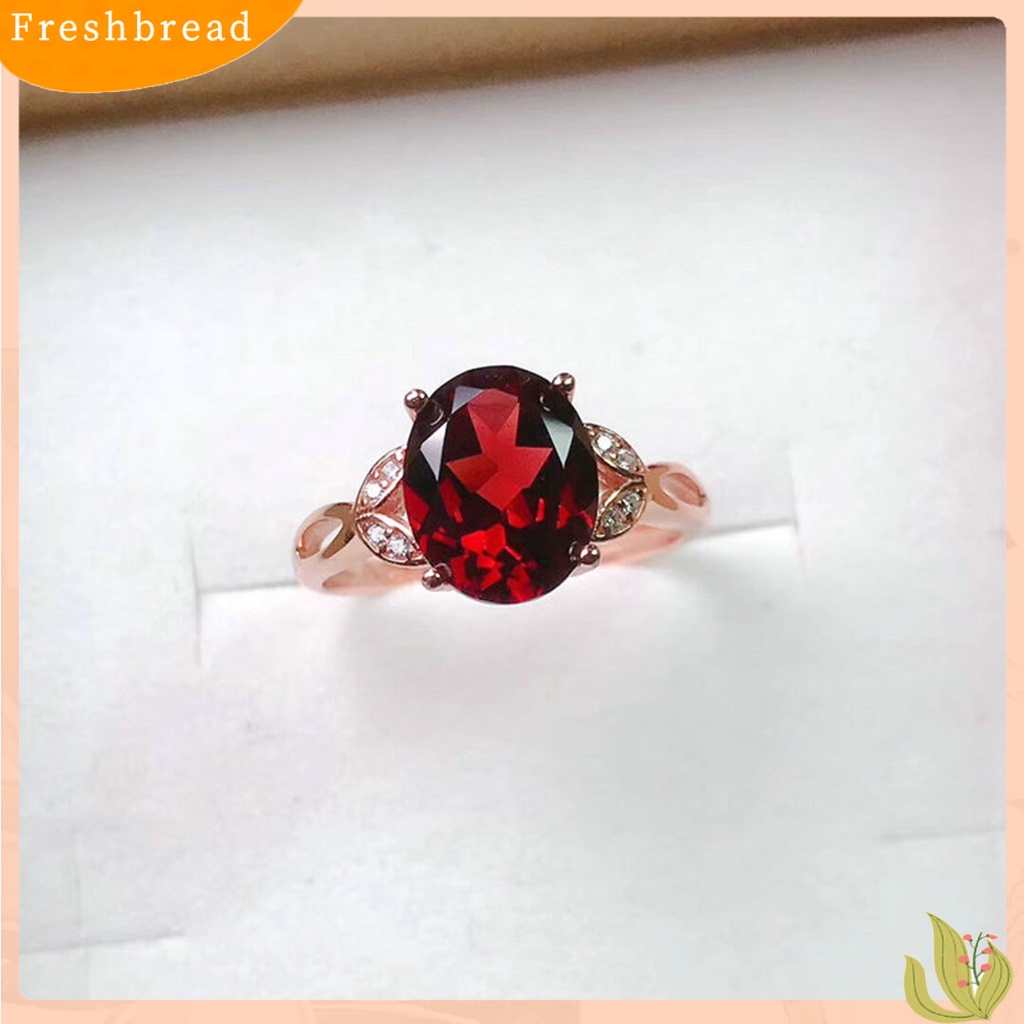 &lt; Freshbread &gt; Cincin Jari Geometris Perhiasan Imitasi Garnet Pembukaan Adjustable Sparkling Ring Untuk Pakaian Sehari-Hari