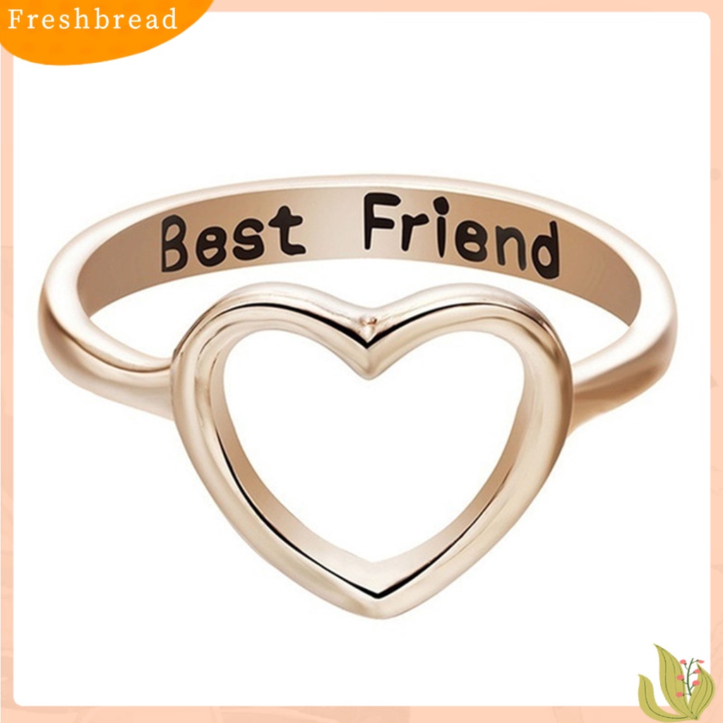 &lt; Freshbread &gt; Cincin Wanita Tahan Aus Desain Simple Bahan Alloy Hollow Bentuk Hati Jari Ring Untuk Pesta