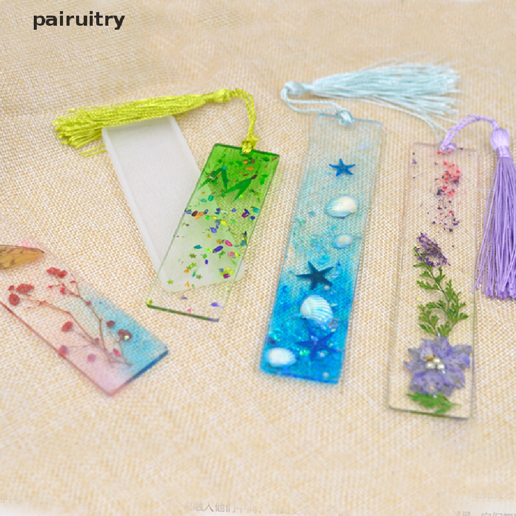 Prt 3Pcs Persegi Panjang Bookmark UV Cetakan Silikon Epoxy Resin Mold DIY Kerajinan Membuat PRT