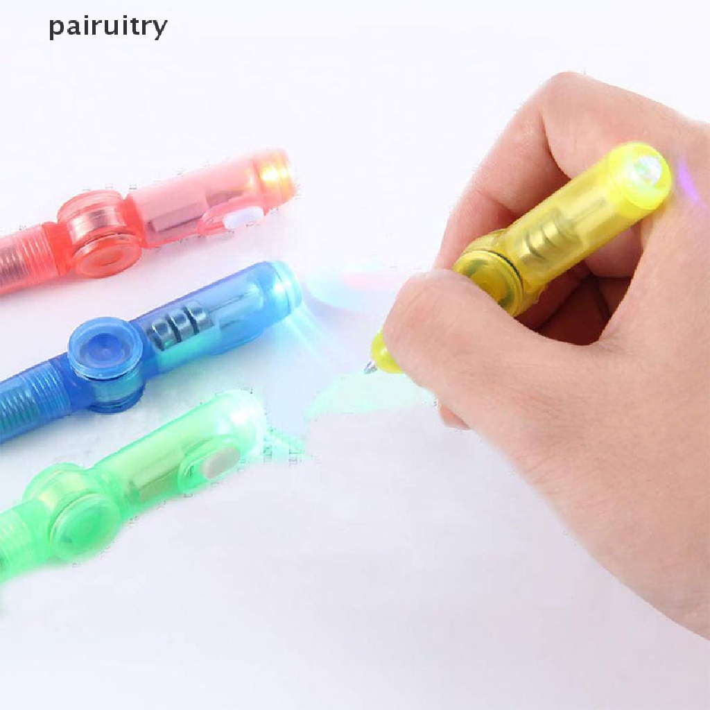 Prt Baru 2in1 Tangan Spinner Lampu PEN LED Fidget Spin Autism Gyroscope Glow dark PRT
