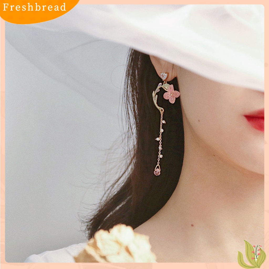 < Freshbread > Anting Rumbai Kristal Imitasi Anting Tusuk Geometris Warna-Warni Manis Nyaman Untuk Tanggal