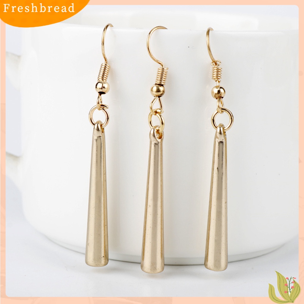 &lt; Freshbread &gt; 1set Wanita Anting Gantung Warna Solid Paduan Sederhana Tahan Lama Lady Hook Earrings Perhiasan Wanita