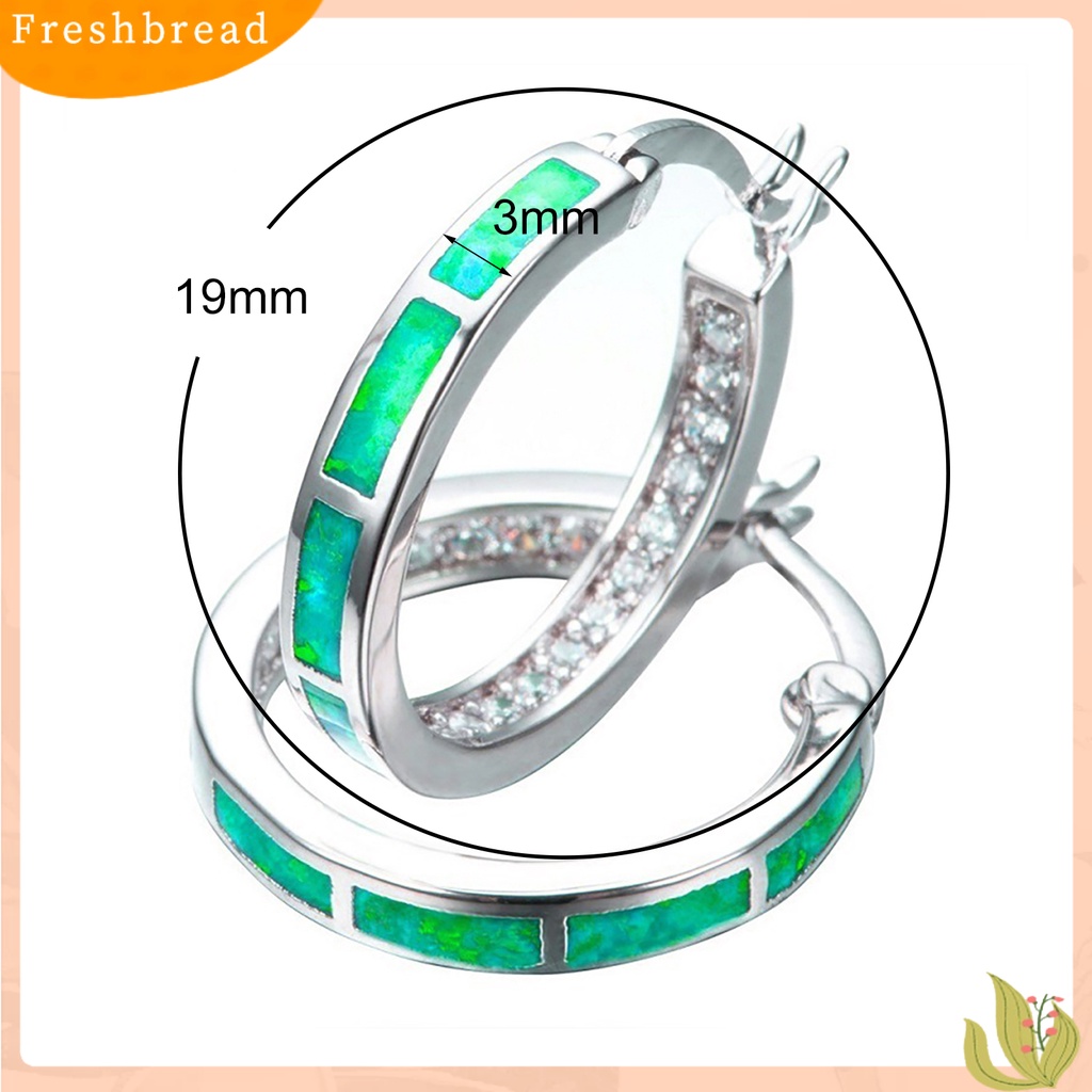 &lt; Freshbread &gt; Anting Dainty Berlian Imitasi Hias Bentuk Lingkaran Anting Hoop Alloy Untuk Pesta