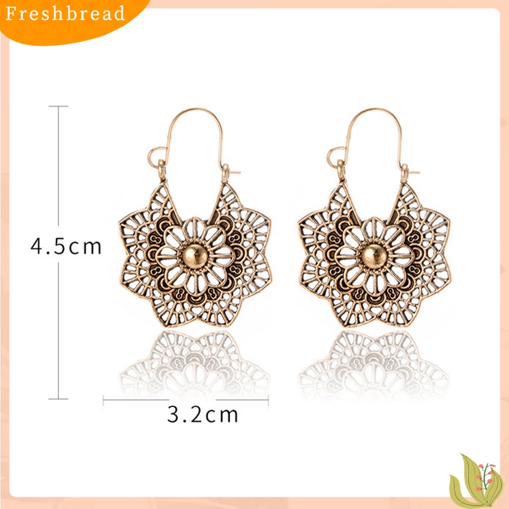 &lt; Freshbread &gt; 1pasang Anting Vintage Multi-Bentuk Alloy Kait Telinga Ukir Halus Untuk Perjamuan