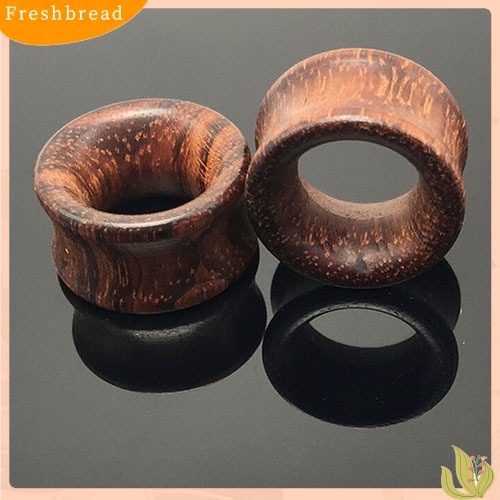 &lt; Freshbread &gt; Padat Organik Alami Double Flared Saddle Ear Plugs Meat Tunnels Hollow Gauge