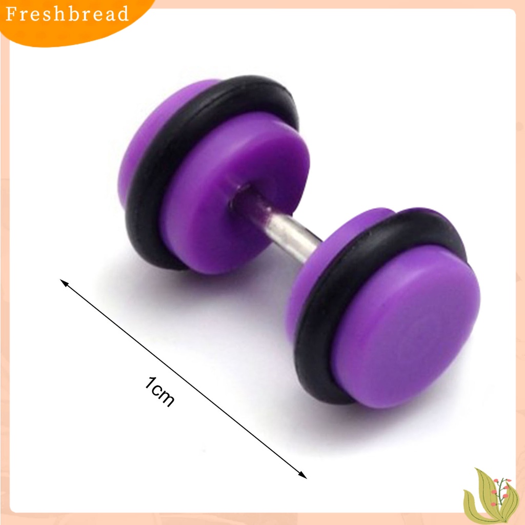 &lt; Freshbread &gt; 1Pc Stud Earring Mini Realistis Geometris All-match Anti Luntur Hias Hadiah Lady Gadis Bulat Barbel Telinga Stud Fashion Perhiasan Tindik Aksesoris