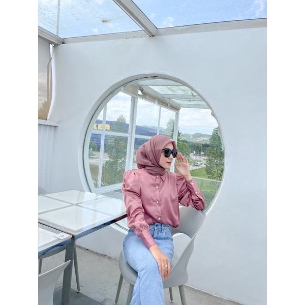 BEFAST - ZFS OOTD BLOUSE RAINIA / BELLPUFF SATEEN SILK PREMIUM BLOUSE / Pakaian Wanita Model Terbaru / Blouse Polos Formal / Outfit Daily Wanita Kerja / Fashion kekinian Remaja ABG Trendy / Blouse Sateen Lengan Panjang / OOTD Wanita Hijab Style Terlaris