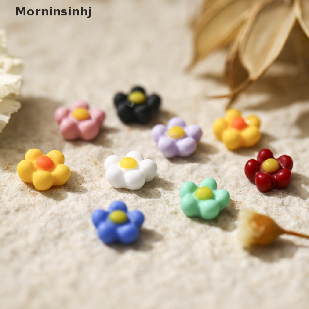 Mornin 50pcs 7.5mm 3D Bunga Warna-Warni Bunga Matahari Nail Art Stiker Pesona Dekorasi id