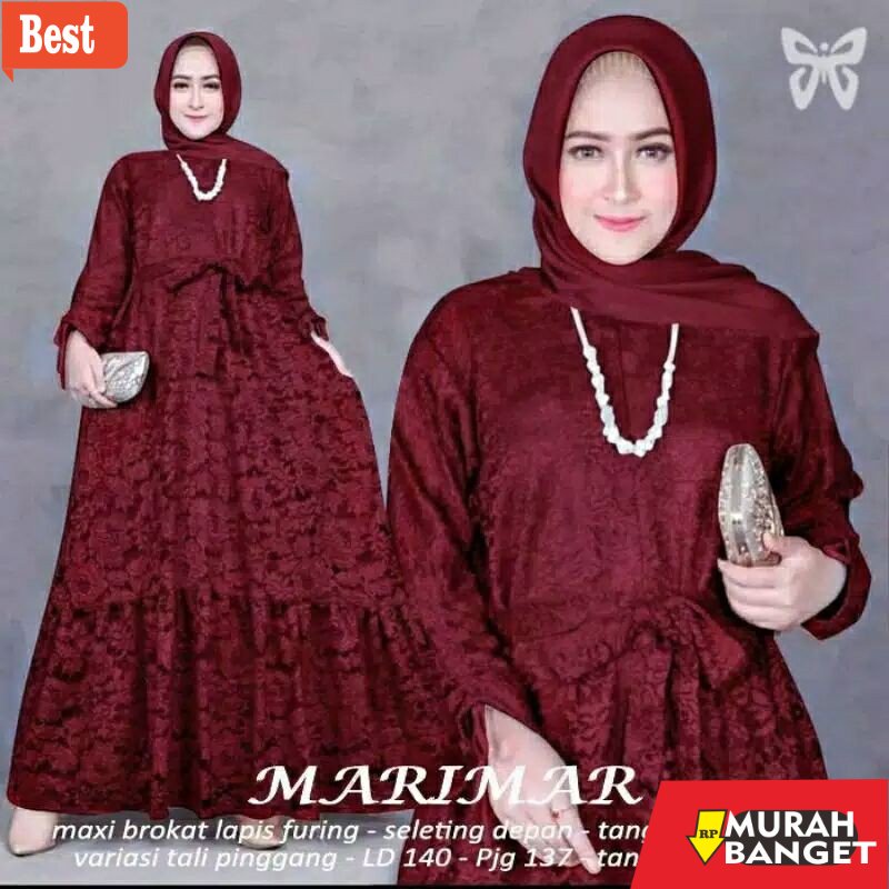 GAMIS SIZE BESAR TERBARU- GAMIS BRUKAT JUMBO LD 140 BIG SIZE DRESS TERBARU MARIMAR L - 5XL DRESS JUM
