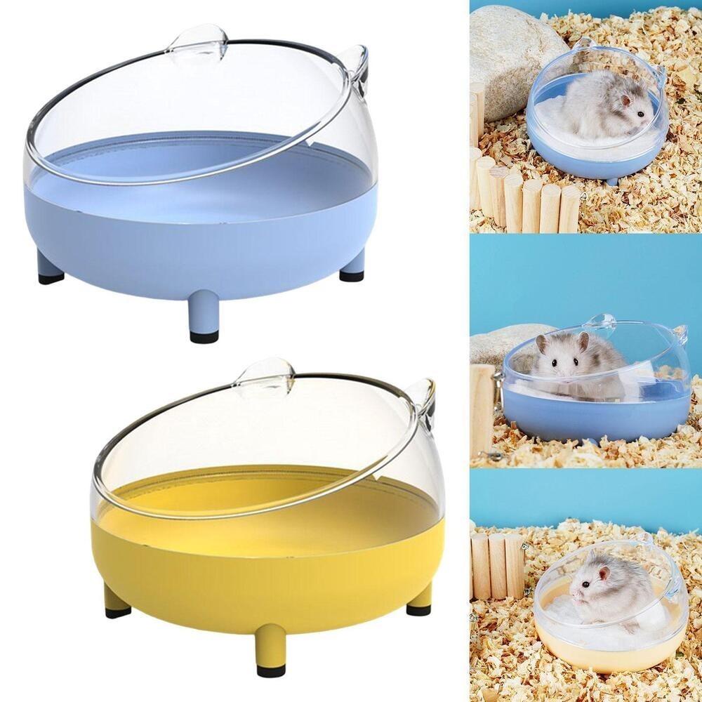 WONDER Wadah Mandi Pasir Hamster Rumah Mandi Hewan Kecil Transparan Nyaman Kamar Mandi Hamster