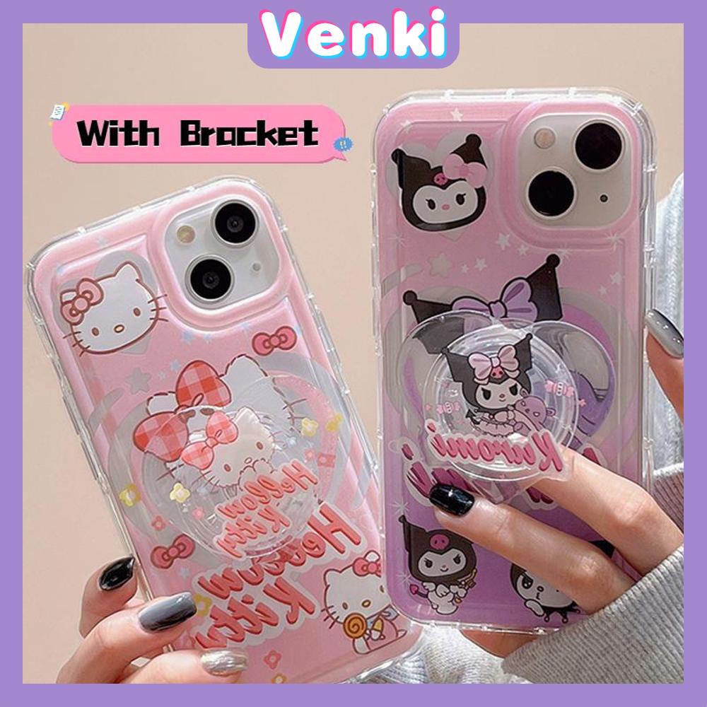 Case For iPhone 11 Soft TPU Clear Jelly Airbag Case With Stand Cute Cartoon Camera Protection Shockproof For iPhone 14 Plus 13 12 11 Pro Max 7 Plus X XR