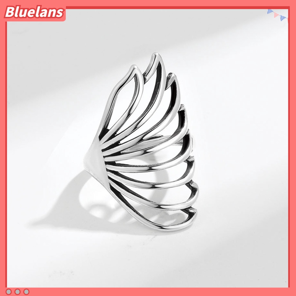 {In Stock} Hip-hop Berlebihan Tembaga Wanita Cincin Berongga Kupu-Kupu Pembukaan Jari Cincin Perhiasan Aksesoris