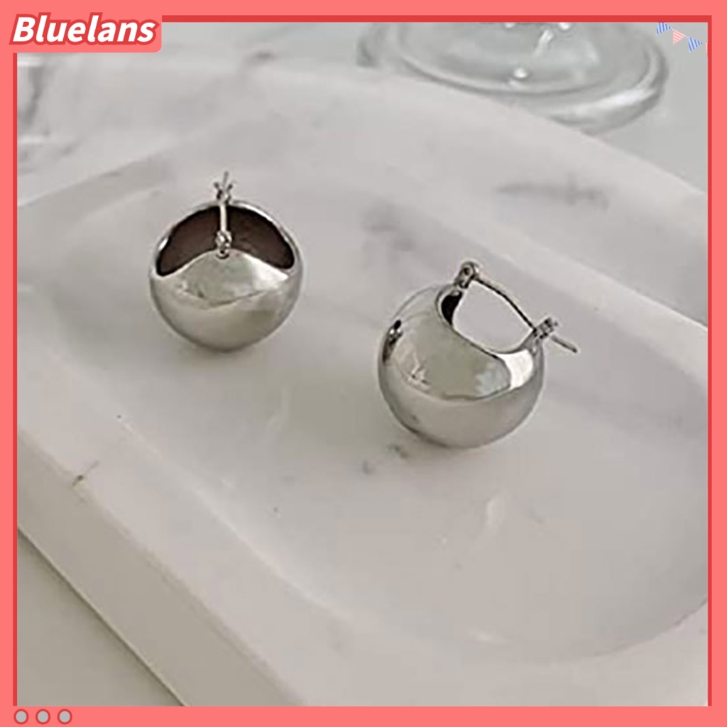 {In Stock} 1pasang Anting Wanita Bentuk Bola Temperamen Indah Punk Bulat Hoop Earrings Perhiasan Hadiah