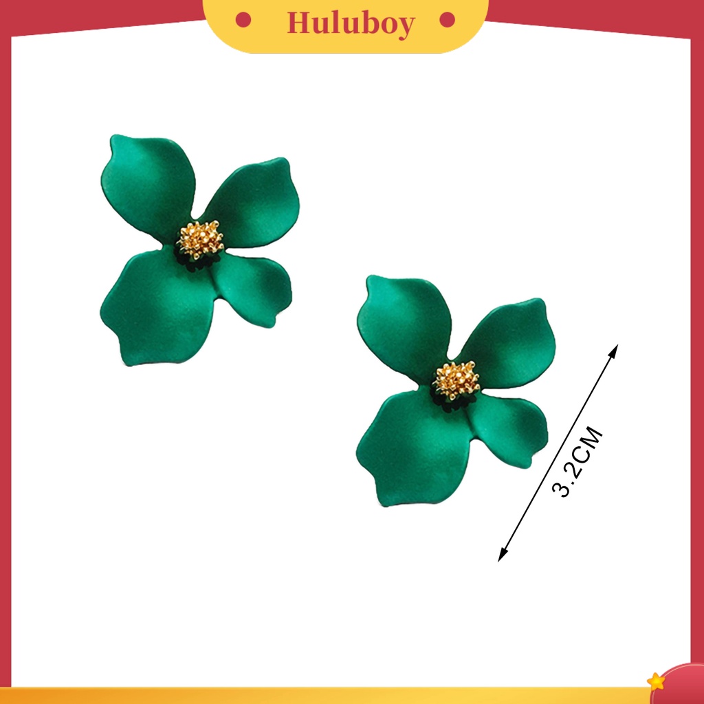 {Ready Stock} 2Pcs Anting Wanita Bentuk Bunga Bahan Alloy Anti Karat Ear Studs Earrings Jewelry Untuk Pesta