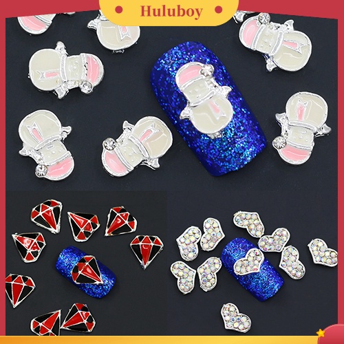 {In Stock} 10xfashion 3D Glitter Berlian Imitasi Nail Art Sticker Perhiasan Alloy DIY Dekorasi