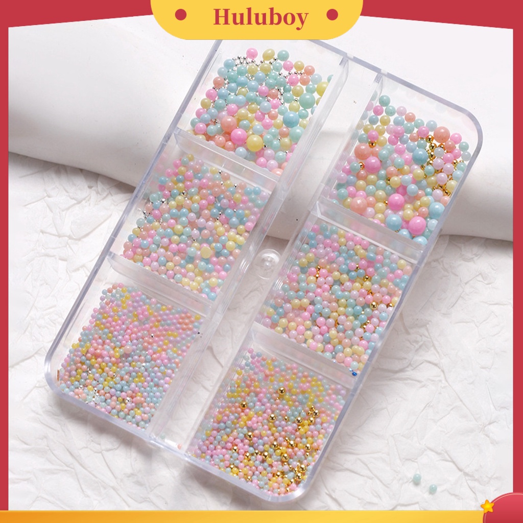 {In Stock} 1kotak Manik-Manik Kuku Warna Permen 6kisi Tiga Dimensi Bentuk Bola Bulat Mini Halus DIY Nail Art Hadiah Manik-Manik Kuku Kaviar Dekorasi 3D Untuk Lady