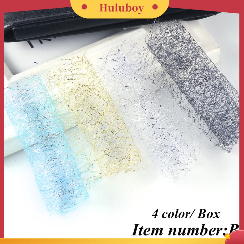 {In Stock} 1Box Stiker Jaring Kuku Tempel Kuat Panjang Memakai Stiker 3D Nail Art Mesh Stiker Untuk Anak Perempuan