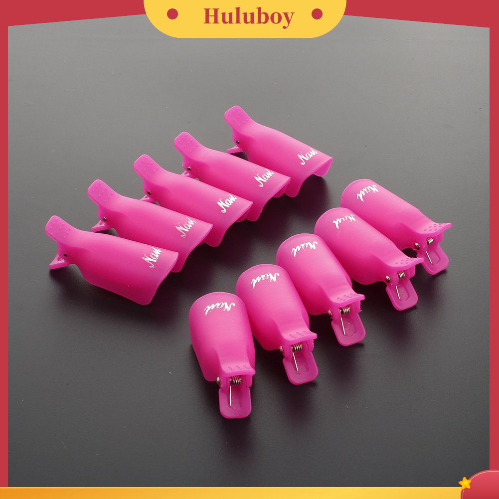 {In Stock} 10Pcs Topi Nail Art Tahan Abrasi Pengerjaan Indah Kuku Portabel Nail Art Rendam Off Klip Cap Untuk Manicure