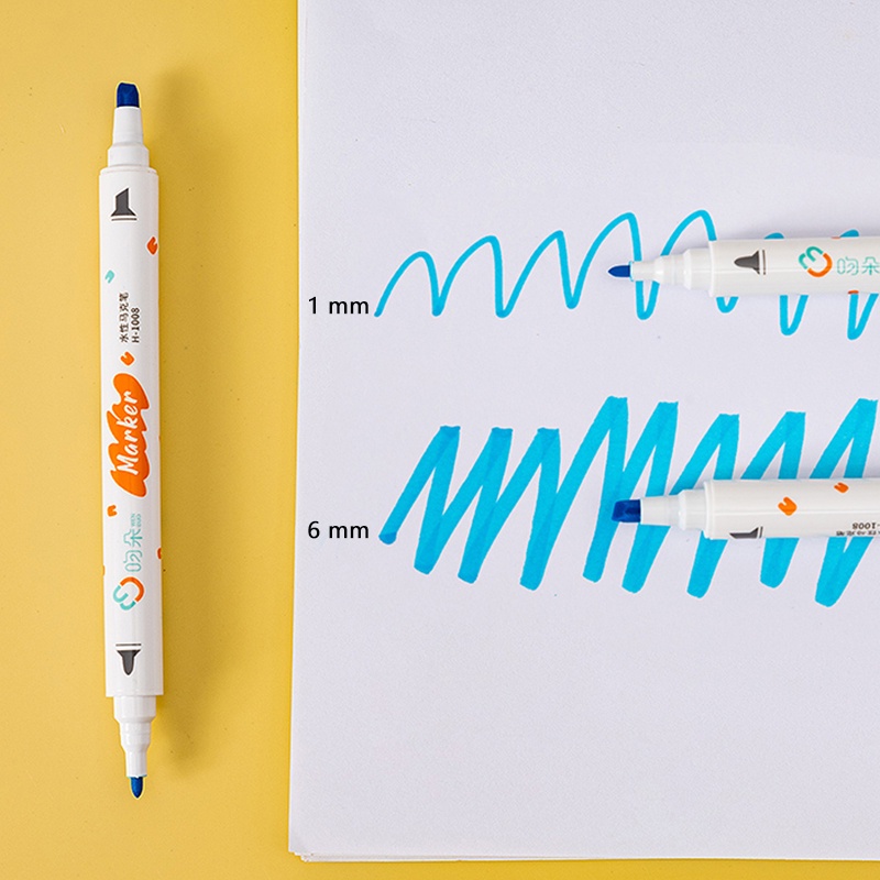 60warna Barel Dua Kepala Penanda Warna Siswa Portabel Lukisan Cat Air Pena Graffiti Set