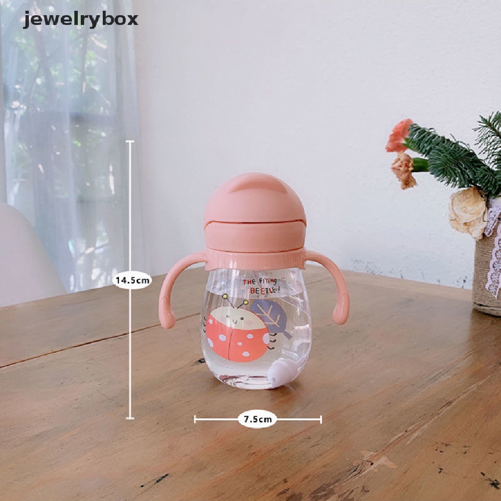 [jewelrybox] 250ml Baby Sippy Water Cup Kid Handle Belajar Makan Botol Minum Anti Tersedak Dengan Gravity Ball Kids Training Cup Dengan Sedotan Butik