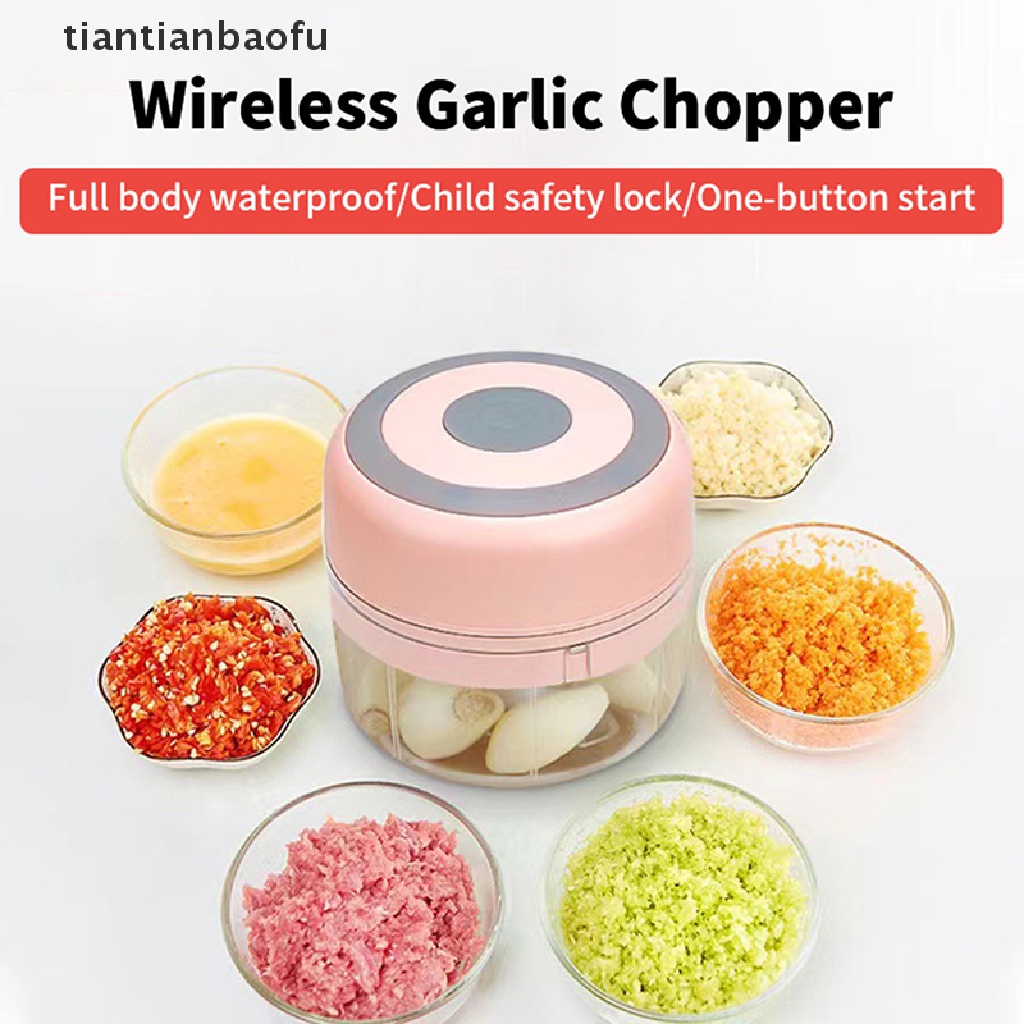 [tiantianbaofu] Electric Mini Garlic Chopper, Alat Pencacah Sayur Butik