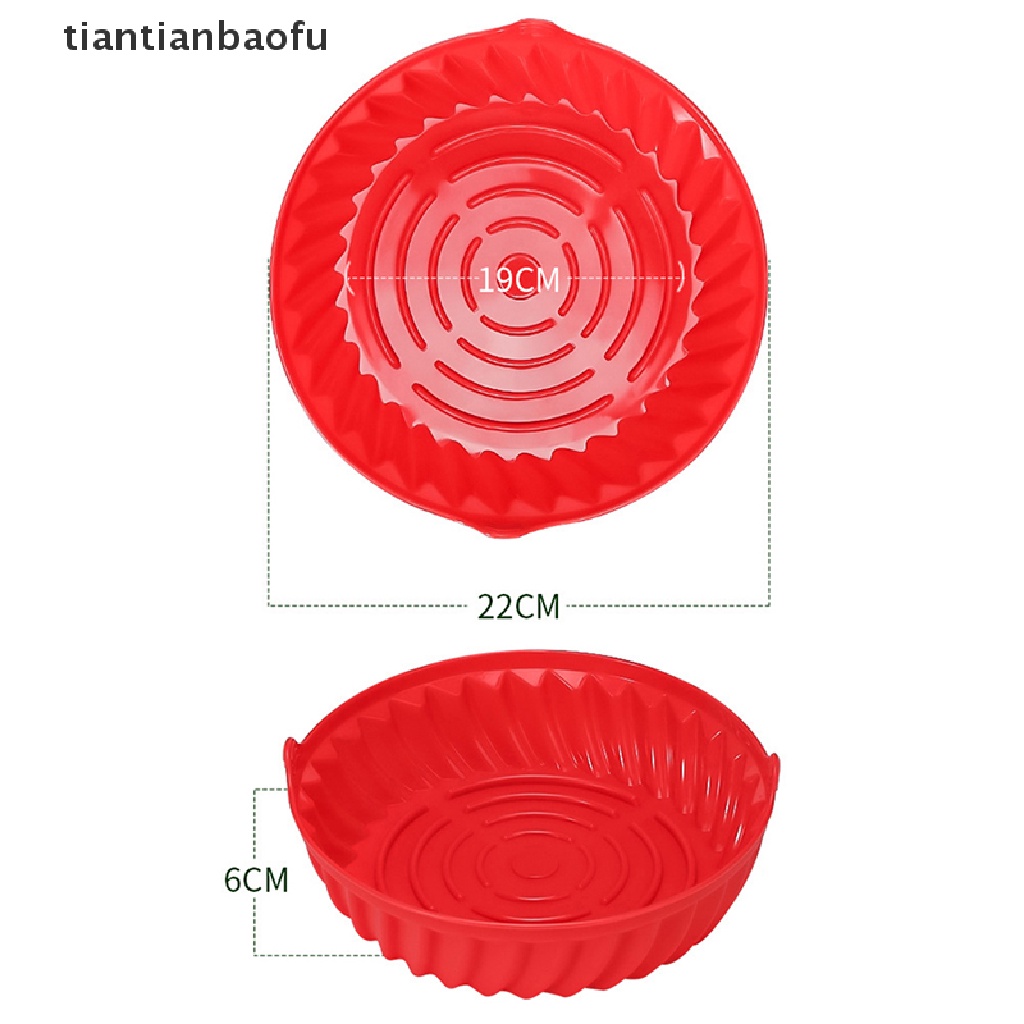 [tiantianbaofu] 1pc 19/22CM Putaran Replacemen Air Fryers Oven Baking Tray Keranjang Silikon Pot Butik